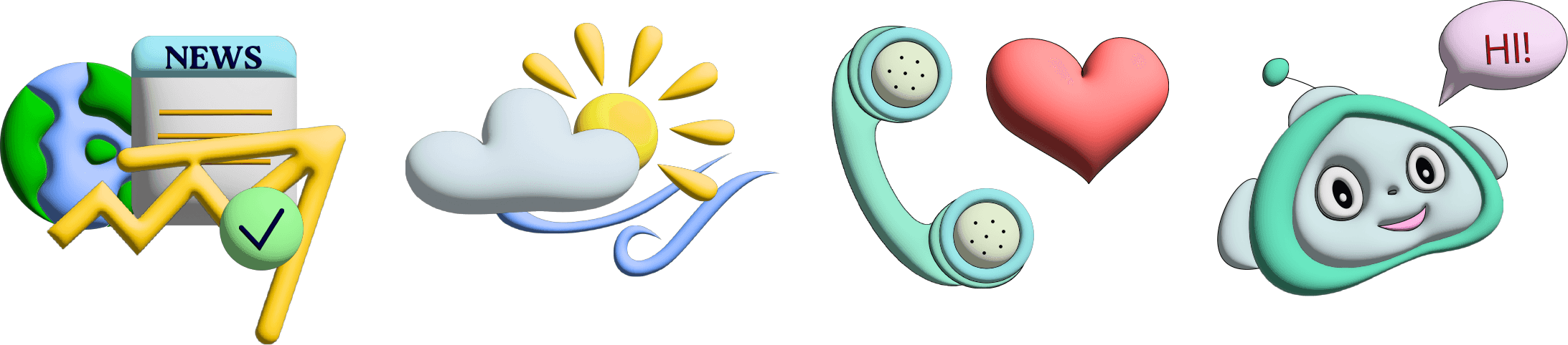 3D Icon Set for Mobile App